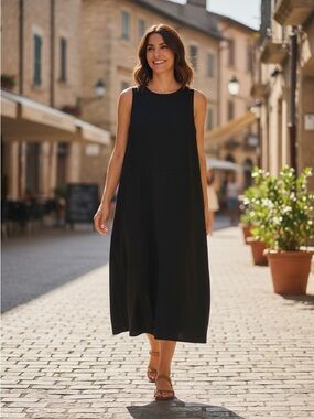 VTG Jessica Howard Black Midi Sheath Dress 8 Suede Thick Feminine Casual Retro